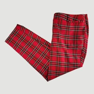 Lane Bryant Women Dress Pants Plaid Polyester Multicolor Plus Size 18